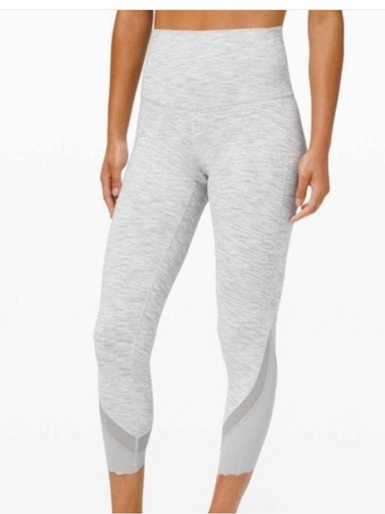 lululemon athletica Pants - Lululemon Wunder Under Crop II *Roll Down Scallop* We Are From Space Nimbus Sz 6